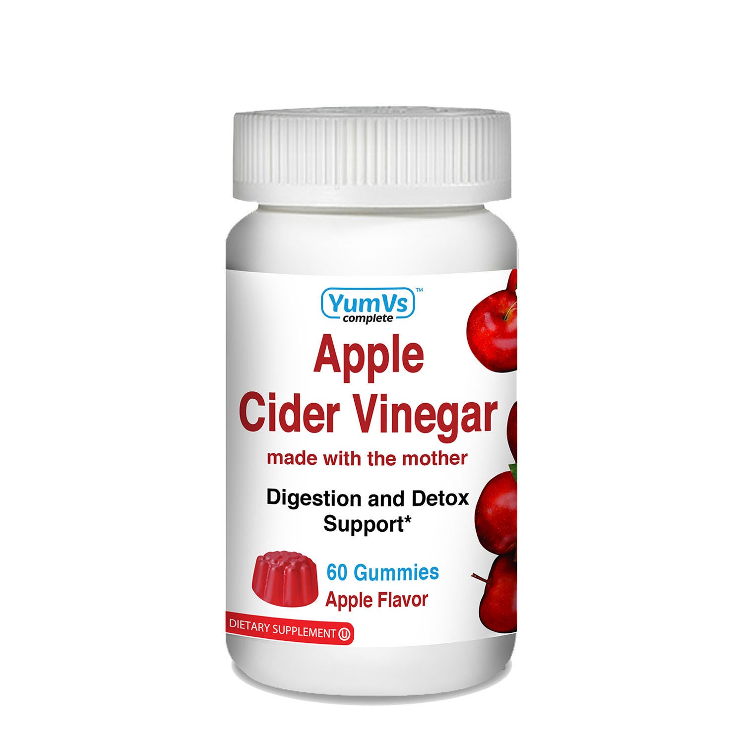 YumVs Apple Cider Vinegar Gummies with Ginger - 60 (60 Servings)